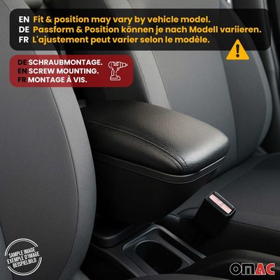 2010-2013 Ford Transit Connect Black Center Console Armrest Plastic Leather