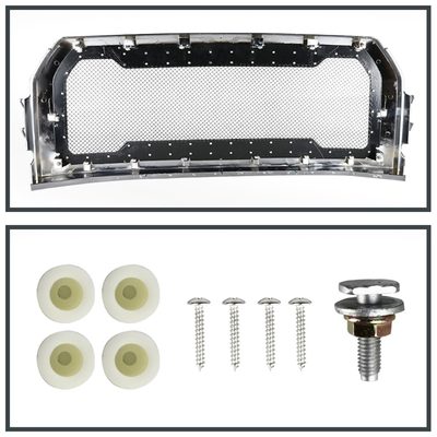 2015-2017 Ford F-150 Chrome ABS Rivet Style Grille w/ Stainless Steel Mesh
