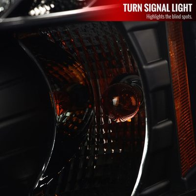 2007-2013 Chevy Silverado 1500 2500HD 3500HD Dual U-Ring Headlights LED Smoke