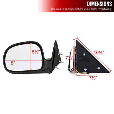 1994-1998 Chevy S10/Blazer GMC Sonoma Glossy Black Left/Driver Side Mirror