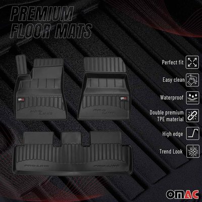 2017-2024 Tesla Model 3 Premium Floor Mats Liners Full Set All Weather Heavy Duty