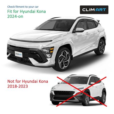 Clim Art Wind Deflectors for Hyundai Kona 2024-2026 In-channel Dark Smoke 4Pcs