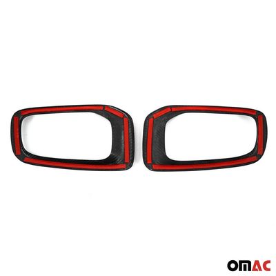 2015-2018 Jeep Renegade Fog Light Lamp Bezel Cover Carbon Fiber Black 2 Pcs