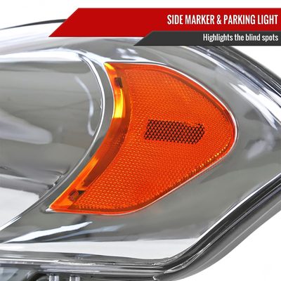 2006-2013 Chevy Impala / Impala Limited /Monte Carlo Headlights Amber & Chrome