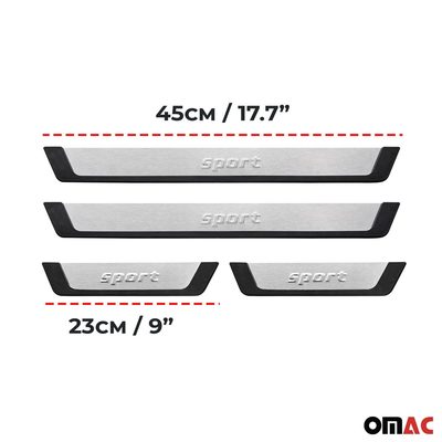 Honda Fit Door Sill Scuff Plate Scratch Protector Sport Brushed Stainless Steel 4Pcs