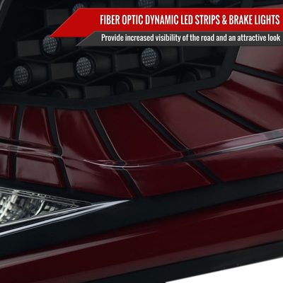 2018-2022 Honda Accord Sedan SQ2 Red LED Signal Tail Lights Matt Black/Smoke