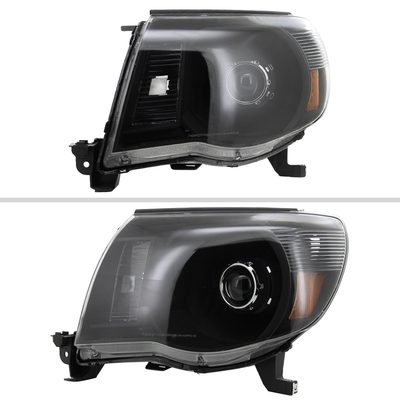 2005-2011 Toyota Tacoma Retro Style Projector Headlights Matte Black/Clear