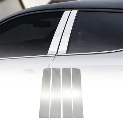 2007-2014 Cadillac Escalade Window B Pillar Posts Door Trim Steel Silver 4x