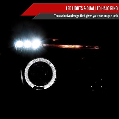 2007-2013 Toyota Tundra/ 08-2017 Sequoia Single Halo Projector Headlights Smoke