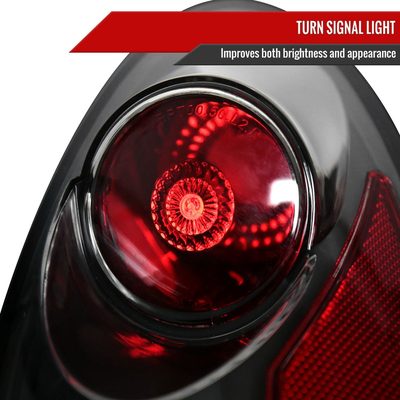 2001-2005 Chrysler PT Cruiser Tail Lights Matte Black Housing/Clear Lens