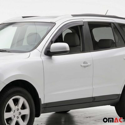 2007-2012 Hyundai Santa Fe Window Visor Vent Rain Deflector 2Pcs Smoke