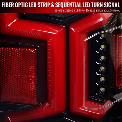 2019-2024 Dodge RAM 2500/3500 LED Signal Tail Lights Jet Black/Clear