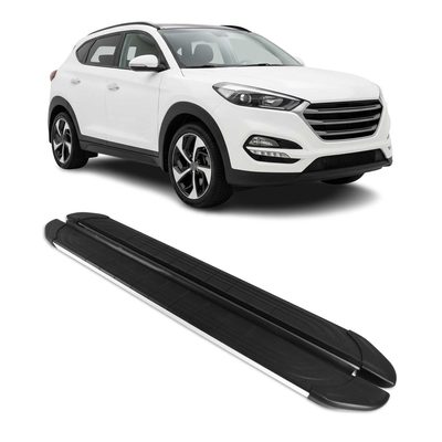 2016-2021 Hyundai Tucson Running Boards Side Steps Silver & Black