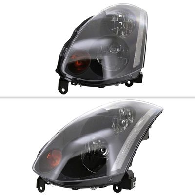 2003-2005 Infiniti G35 Coupe Factory Style Headlights Matte Black/Clear Lens