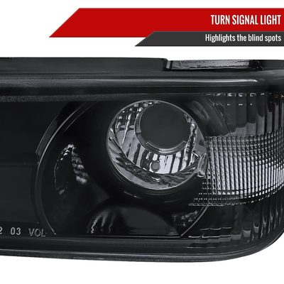 2004-2012 Chevy Colorado / GMC Canyon Corner Lights Glossy Black/Smoke Lens