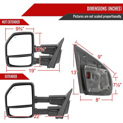 2017-2019 Ford F-250/350/450/550 Heated Towing Mirrors & LED Turn Signal