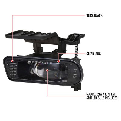 1999-2002 Chevy Silverado 1500/2500/3500 LED Fog Lights kit Glossy Black
