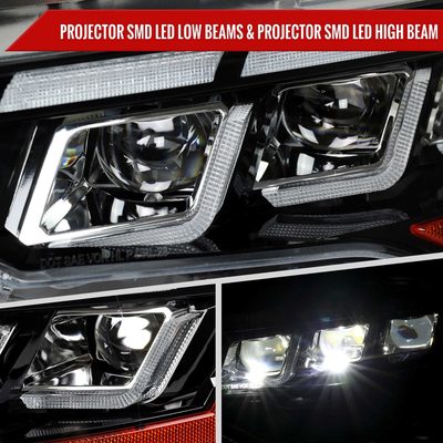 For Ford Mustang 2018-2023 Full LED Projector Headlights Sequential Start Up Black Housing Clear Lens
