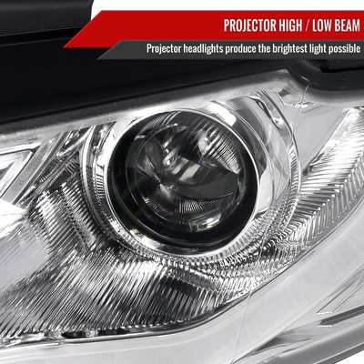 2006-2008 Audi A4 Projector Headlights w/ R8 Style LED Light Bar Chrome/Clear