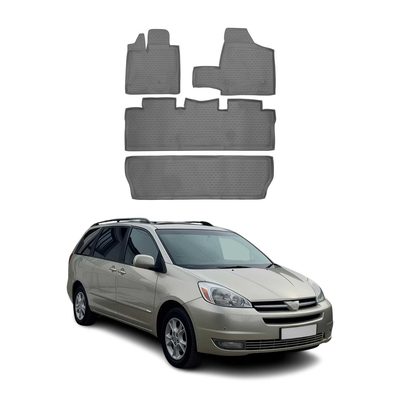 2004-2010 Toyota Sienna Floor Mats Liners Full Set All Weather Gray