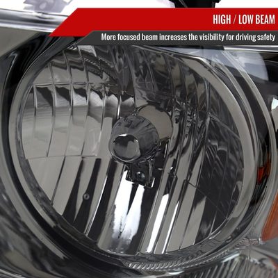 2004-2008 Ford F-150/2006-2008 Lincoln Mark LT Headlights Amber & Chrome Smoke