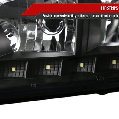 2006-2013 Chevy Impala /Impala Limited /06-2007 Monte Carlo Headlights LED Black