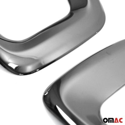 2015-2018 Jeep Renegade Fog Light Lamp Bezel Cover Steel Dark 2 Pcs