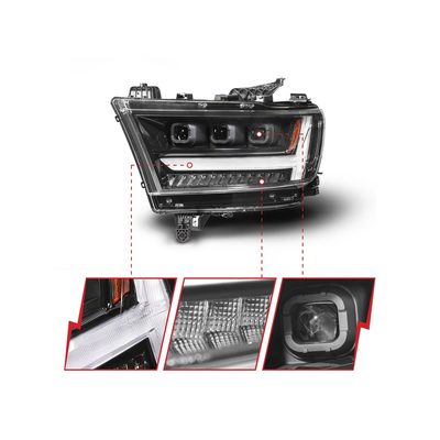 Anzo Black DRL Projector Headlights 111628A-L&ANZ-111628A-R