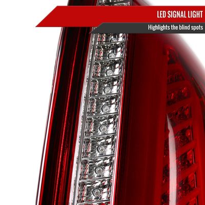 2003-2007 Cadillac CTS LED Tail Lights Chrome Housing/Red Lens