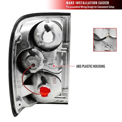 2001-2005 Ford Ranger Tail Lights Chrome Housing/Smoke Lens