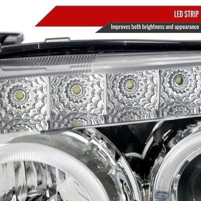 2005-2007 Ford Escape Dual Halo Projector Headlights SMD LED Light Chrome
