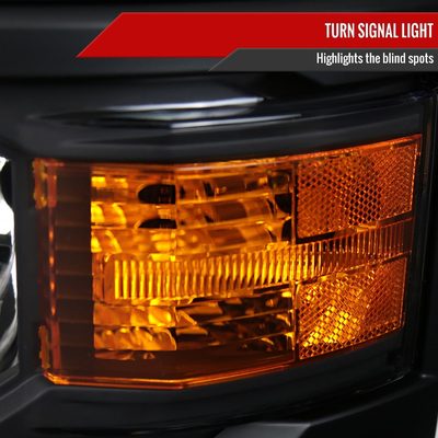 2014-2015 Chevy Silverado 1500 Factory Style V2 Headlights Matte Black/Clear