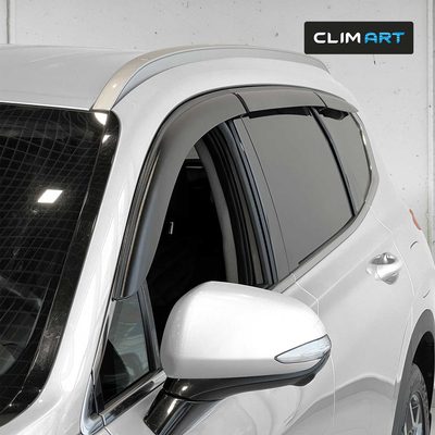 Clim Art Wind Deflectors for Hyundai Santa Fe 2019-2023 Tape-On Dark Smoke 6Pcs