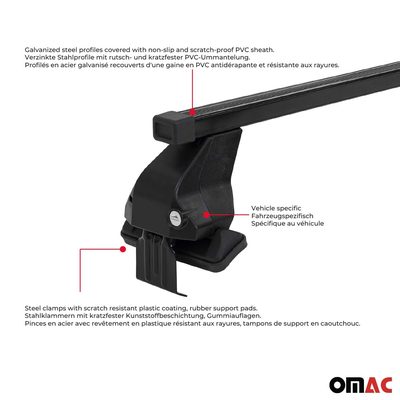 2016-2025 Chevrolet Malibu Roof Rack Cross Bars Black