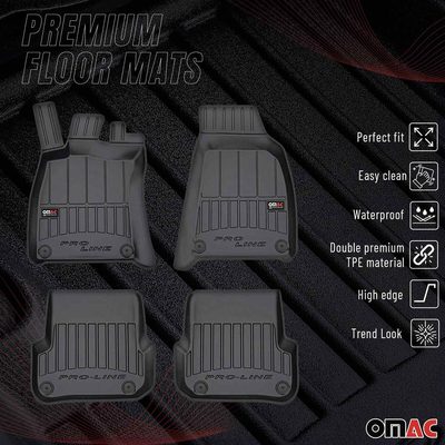 2005-2007 Audi A6 Sedan Pre-Facelift Premium Floor Mats Liners Full Set All Weather Heavy Duty