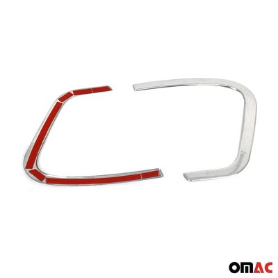 2019-2024 Jeep Renegade Fog Light Lamp Bezel Cover Steel Silver 2 Pcs
