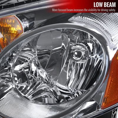 2002-2004 Acura RSX Factory Style Headlights w/ Amber Reflectors Chrome/Clear