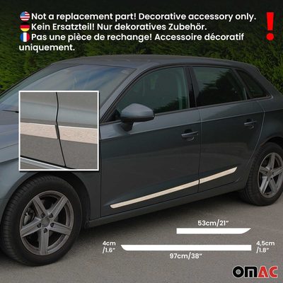 2018-2023 Subaru Crosstrek Side Door Molding Trim Skirt Garnish Stainless Steel Gloss 4Pcs