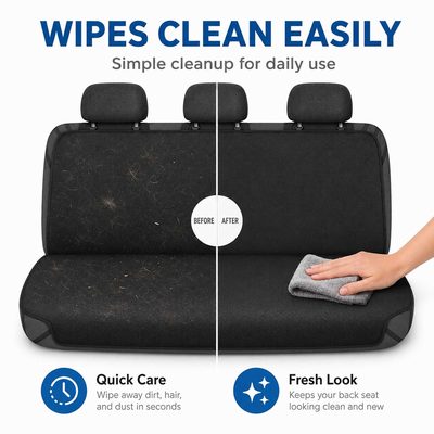 Rear Bench Car Seat Cover Odor Eliminating Pet Hammock Black
