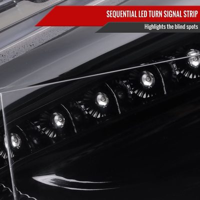 2015-2018 Ford Focus LED Signal Projector Headlights Jet Black/Clear