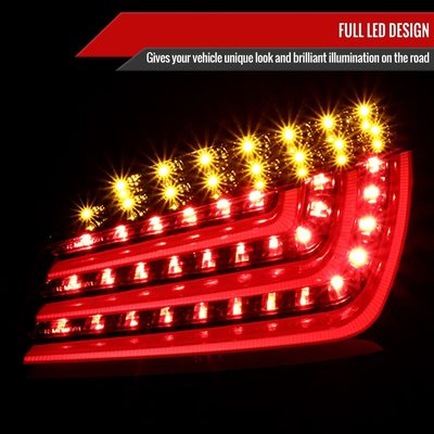 2004-2007 BMW E60 5 Series Sedan LED Tail Lights Jet Black/Clear Lens