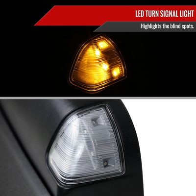 2013-2015 Dodge RAM Heated Towing Mirrors Clear Lens Turn & Puddle Lights
