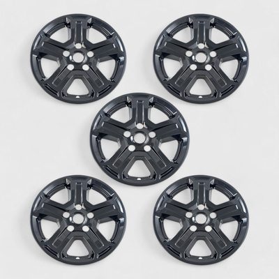2018-2023 Jeep Wrangler JL Wheel Cover Hubcaps Set Gloss Black 10Pcs ABS Plastic