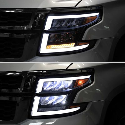For Chevrolet Tahoe 2015-2020 Full LED DRL Sequential Headlights Matte Black Housing Smoked Lens