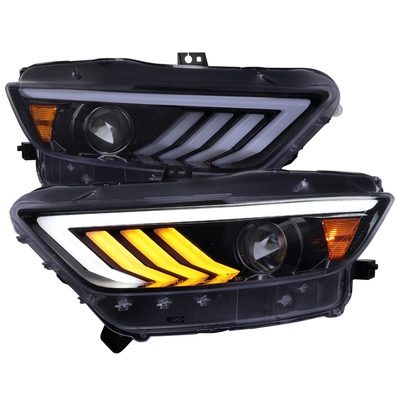 2015-2017 Ford Mustang HID-Type LED Turn Signal Projector Headlights Smoke