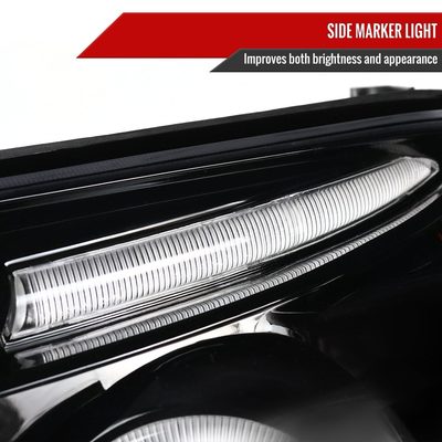 2003-2005 Toyota 4Runner Dual Halo Projector Headlights Jet Black/Clear Lens