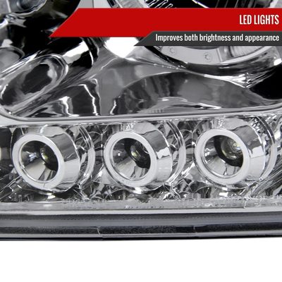 2006-2008 Dodge RAM 1500/ 06-2009 RAM 2500 3500 Dual Halo Headlights Chrome