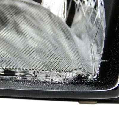 1992-1995 Honda Civic Factory Style Crystal Headlights Matte Black/Clear Lens