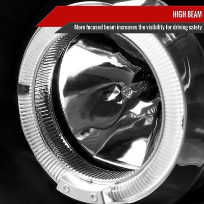 2004-2015 Nissan Titan/ 04-2007 Armada Dual Halo Projector Headlights Matt Black