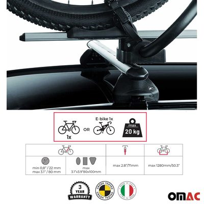 Car Rooftop Mount Bike Rack Carrier Bicycle Universal Lockable Black